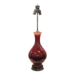 19th Century Chinese Oxblood Langyao-Red Vase Mounted as Lamp For Sale