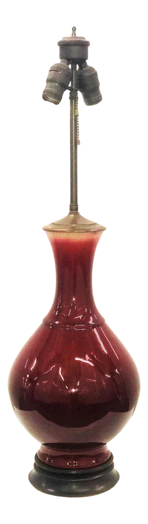 19th Century Chinese Oxblood Langyao-Red Vase Mounted as Lamp