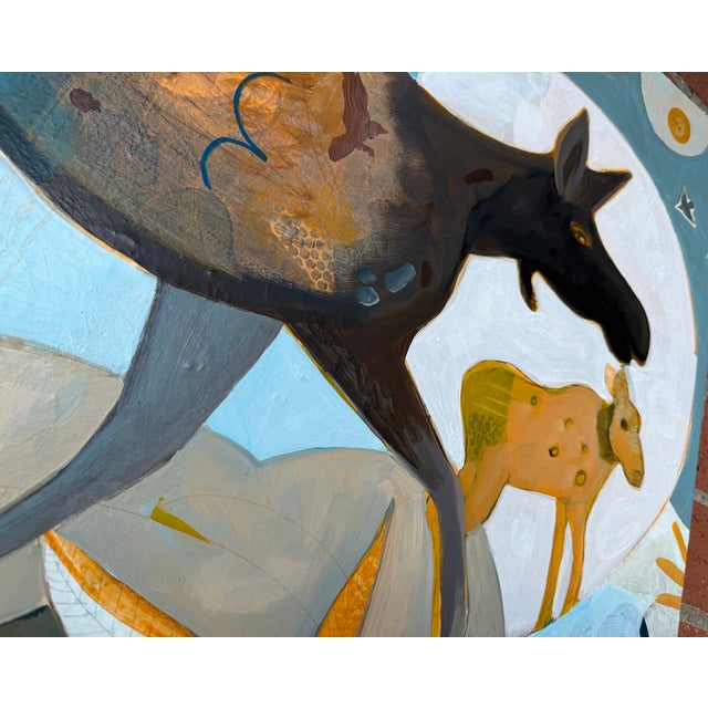 2020s "Moose Morning" a Painting of a Mama and Baby Moose by LWren Walraven For Sale - Image 5 of 10