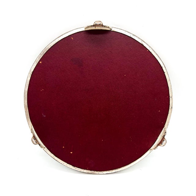 8" Vintage Round Mirrored Plateau Tray With Ornate Silver-Tone Gallery – Hollywood Regency / Neoclassical For Sale - Image 12 of 15