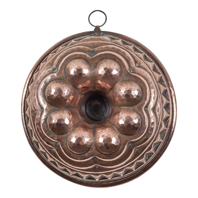 Antique English Copper Bundt Mold For Sale