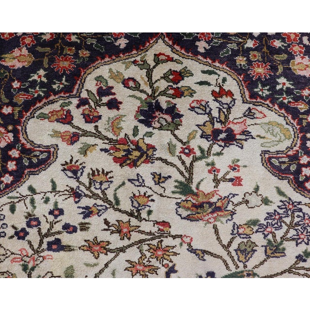 Silk Turkish Rug With Botanical Designs, Including Stylized Leaves For Sale - Image 12 of 16