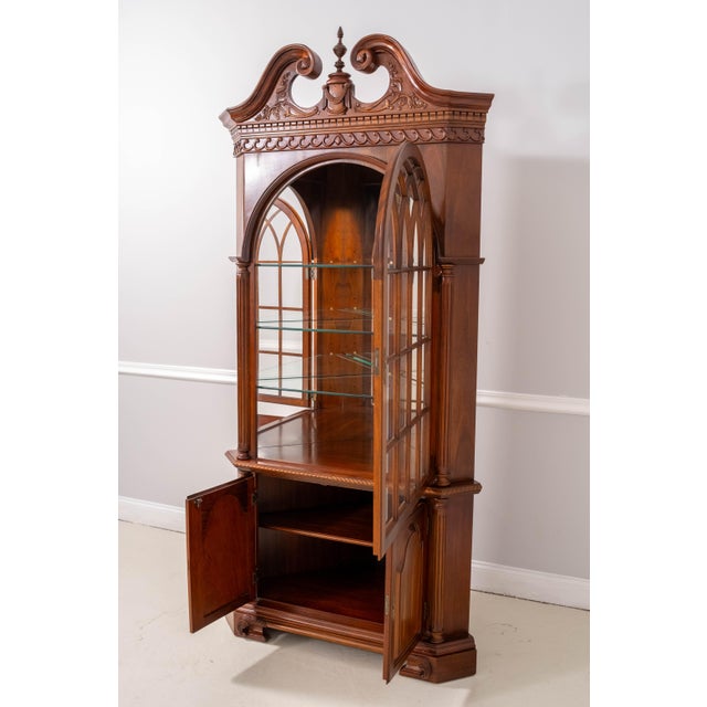 Hitchcock Hitchcock Mahogany Georgian Style Lighted Corner Cabinet For Sale - Image 4 of 18