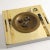 Vintage Horn Inlay Square Ashtray Catchall With Brass Center For Sale - Image 9 of 11
