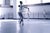 Mid-afternoon practice session at the School of American Ballet rendered in warm blue . Reproduction print 11" x 8 "...