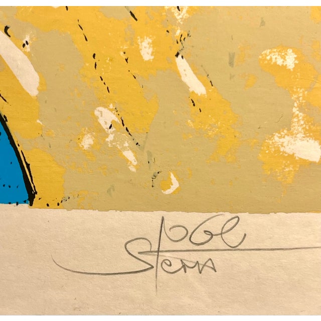 Contemporary Vintage Yossi Stern Israeli Artist Limited Edition Lithograph Matted & Framed Signed For Sale - Image 3 of 7