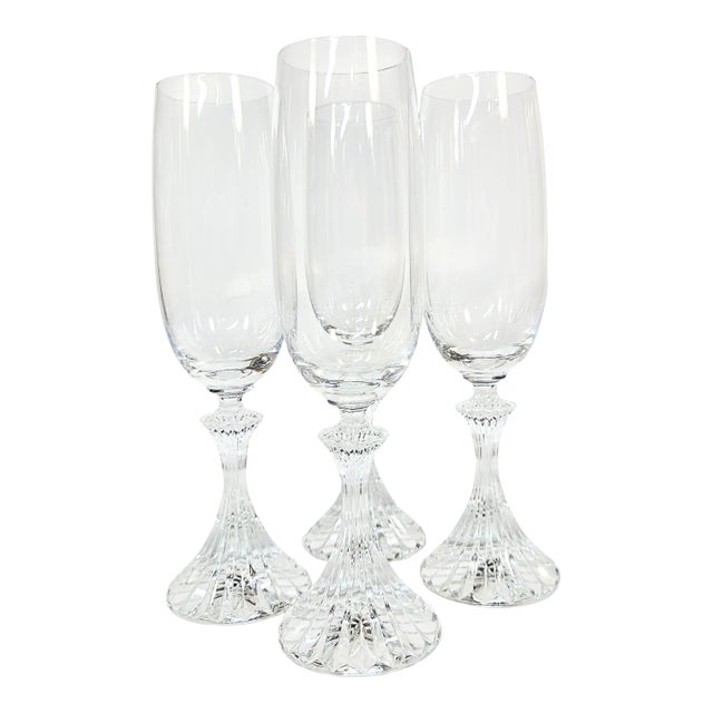 Modern Hollywood Champagne Flutes- Set of Four For Sale