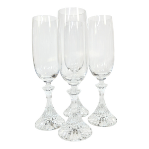 Modern Hollywood Champagne Flutes- Set of Four
