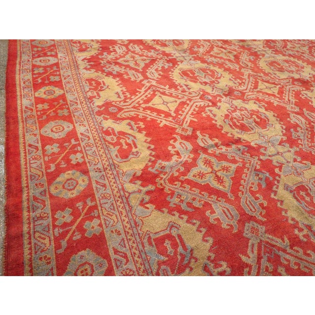 Rustic Galerie Shabab Collection Early 20th Century Turkish Oushak Room Size Carpet For Sale - Image 3 of 8