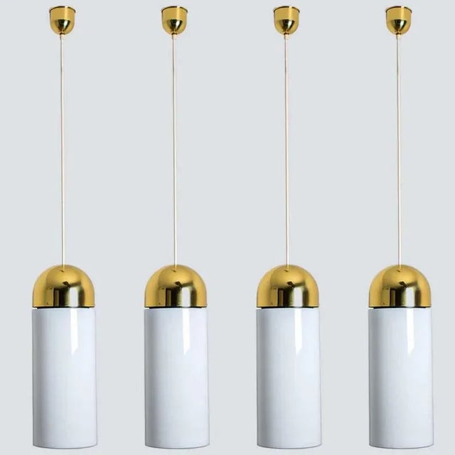 Large Brass Cylinder Pendant Light from Limburg, 1970s For Sale - Image 11 of 15