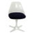 Mid-20th Century Mid Century Modern Tulip Side Chair White Shell & Black Cushions by Burke For Sale