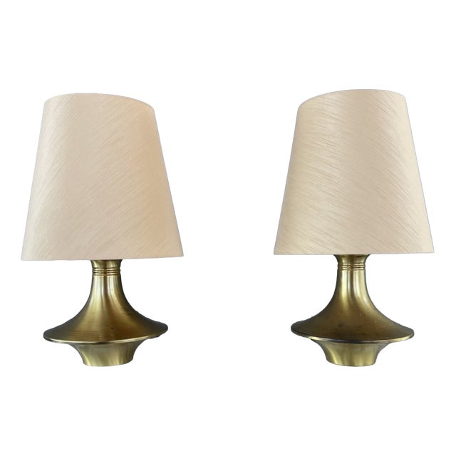 Modernist Brass Lamps, 1970s, Set of 2 For Sale