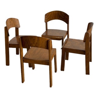 1970s German Plywood Dining Chairs- Set of Four For Sale