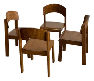 1970s German Plywood Dining Chairs- Set of Four
