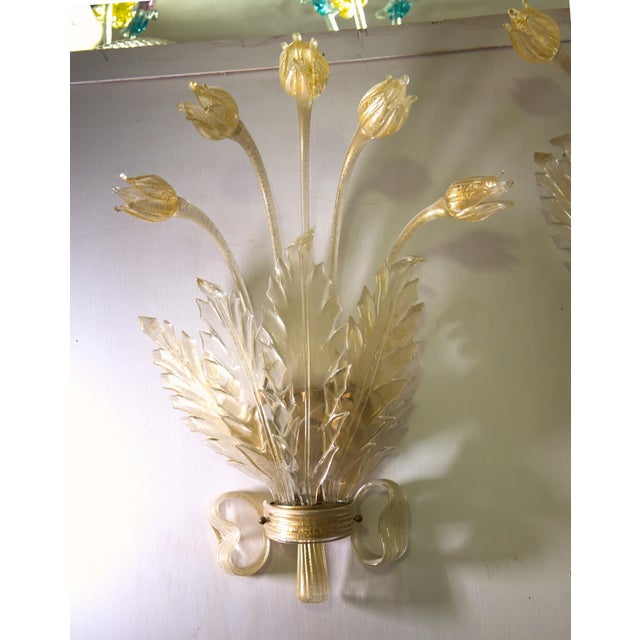 Vintage Lamps in Murano Glass with Gold Leaf, 1930s, Set of 2 For Sale - Image 9 of 18