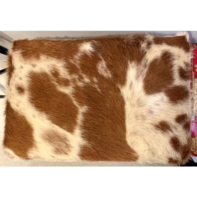 Gilt-Iron Cowhide X-Frame Benches in the Jean Michel-Frank Manner - a Pair For Sale In New York - Image 6 of 8