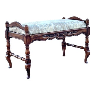 Drexel Cabernet Carved Country French Bench For Sale