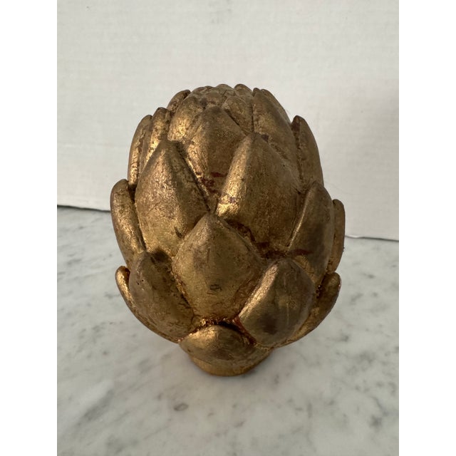 Trio of Gilt Decorative Vegetables For Sale - Image 4 of 6