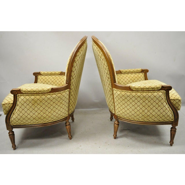Ethan Allen French Provincial Louis XVI Country Bergere Arm Chairs a