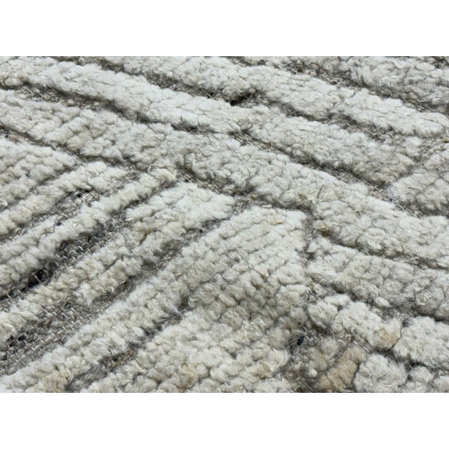 RH Halima Hand-Knotted Wool Rug — 12' × 15' Marled Ivory / Latte | Undyed Wool | High-Low Texture Luxury Staging Use |...