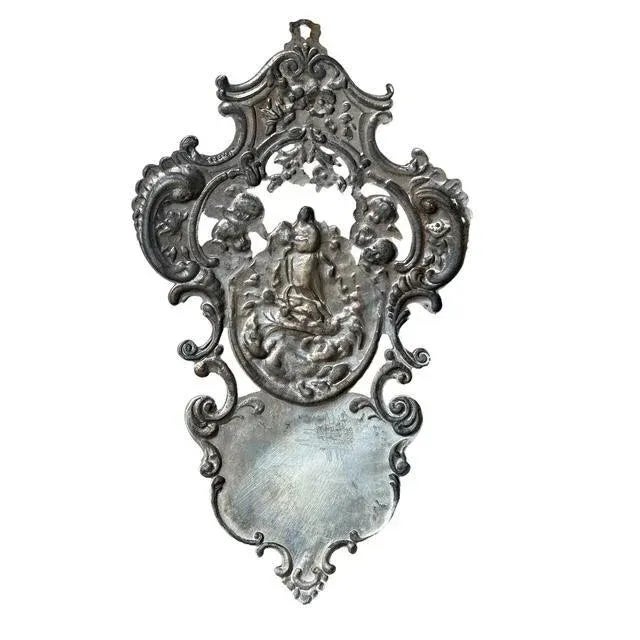 Silver Early 19th Century Silver Holy Water Font, St. Joseph For Sale - Image 8 of 10