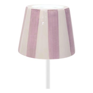 Zafferano Ceramic Pink Striped Shade for Poldina Lido Lamp For Sale