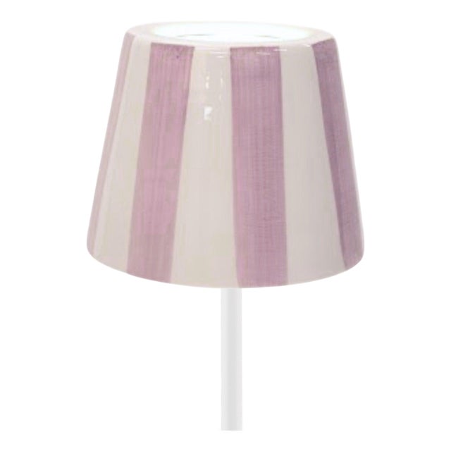 Zafferano Ceramic Pink Striped Shade for Poldina Lido Lamp For Sale