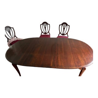 Crescent MFG Solid Cherry Queen Anne Dining Table For Sale