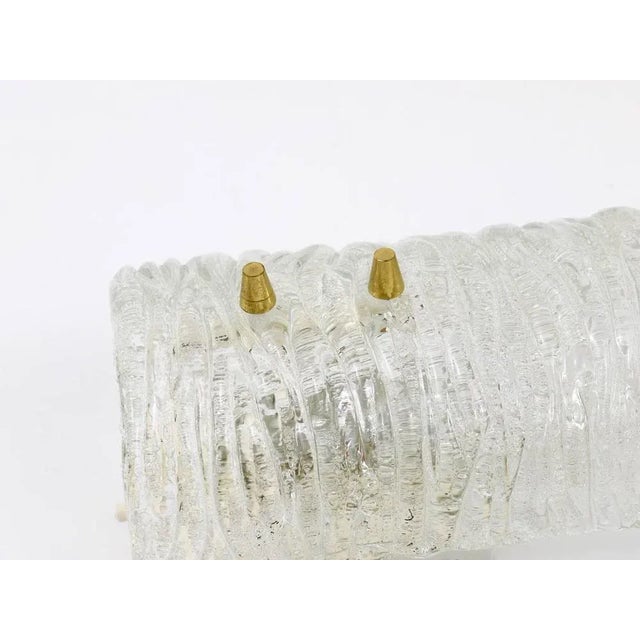 Metal Mid-Century Brass & Textured Glass Sconces attributed to J. T. Kalmar for Kalmar, Austria, 1950s, Set of 2 For Sale - Image 7 of 11