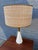 Mid-Century Modern Pair of Sculptural Mid-Century Modern Table Lamps With Pleated White Bases and Brass Accents For Sale - Image 3 of 10