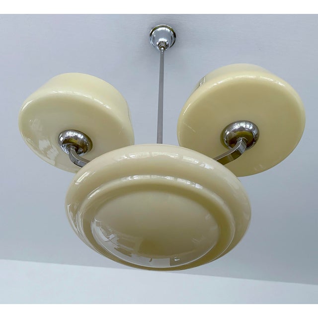 Modern Lage Art Deco Pendant Light in Glass, 1930s For Sale - Image 3 of 18
