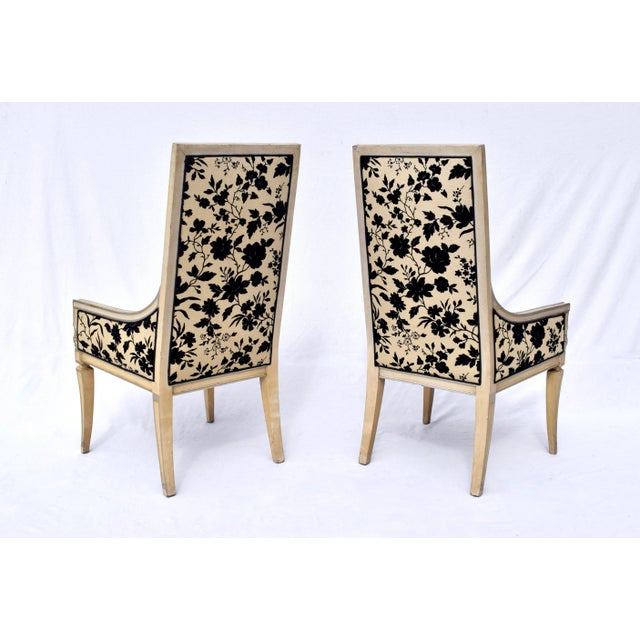 Mid-20th C. French Directoire Style Velvet & Silver Leaf Armchairs For Sale In Philadelphia - Image 6 of 11