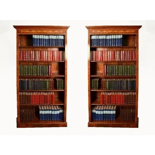 Vintage Burr Walnut Open Bookcases, Set of 2 For Sale - Image 9 of 10