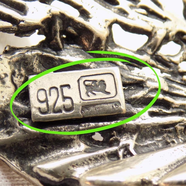 Vintage Italian Handmade Genuine Sterling Silver 925 Peacock Figurine, 1970s For Sale - Image 9 of 14