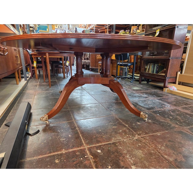 Antique 1940s Regency Style Large 71- Inch Mahogany Dining Table Game Table For Sale - Image 15 of 15