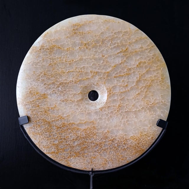 Indonesian Stone Disk on Stand For Sale - Image 13 of 14