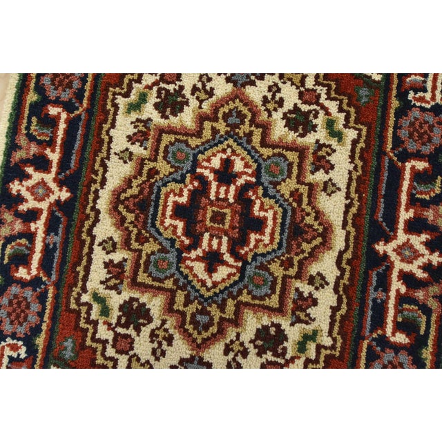 Heriz Rug 2′ X 3’1” Ivory Wool Traditional Hand-Knotted Oriental Carpet For Sale - Image 4 of 8
