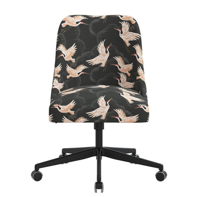 Spritely Home Selby Office Chair in Crane Flock Ink For Sale - Image 4 of 8