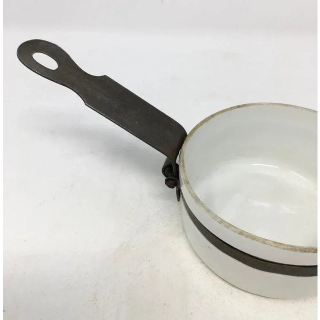 Mid 20th Century Small Porcelain and Metal Sauce Pan For Sale - Image 5 of 9