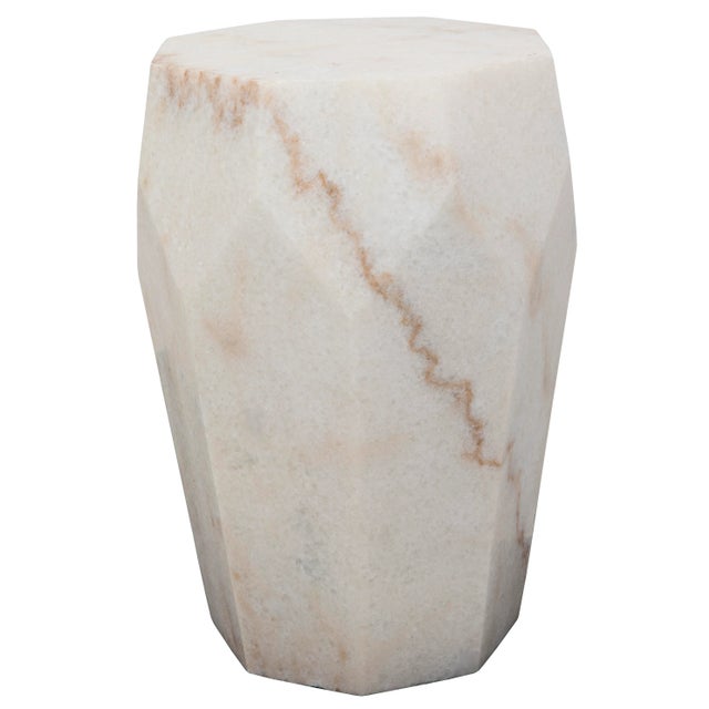 NOIR Monolith Side Table in White Stone For Sale In Los Angeles - Image 6 of 6