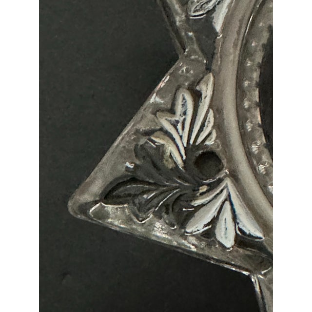 Antique 1920s Art Deco 7 Point Star Heavy Glass Paperweight Magnifying Glass For Sale - Image 9 of 12