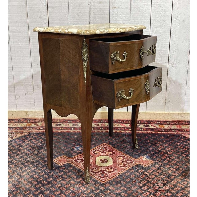 Louis XV Commode in Oak with Marble Top For Sale - Image 10 of 17