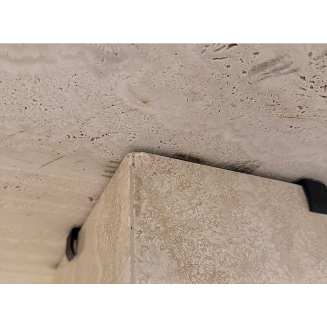 Stone Italian Modernist Travertine Game Table For Sale - Image 7 of 8