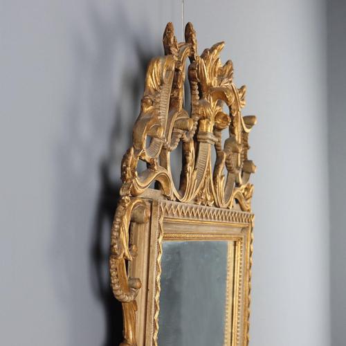 Goldenrod Golded and Wooden Mirror For Sale - Image 8 of 11