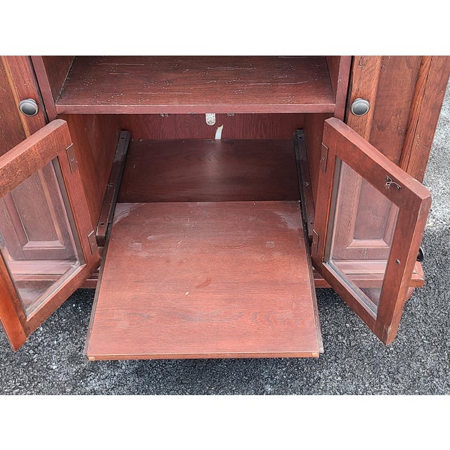 Broyhill Attic Heirlooms Red Rustic Oak Collection Tv Media Stand C1990s Chairish