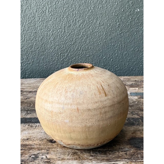 Ceramic Vintage Earth Tone Ceramic Vessel For Sale - Image 7 of 12