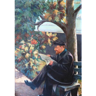 Original Lenin Oil Painting, Ukrainian Soviet Art, 1966 120-84 For Sale