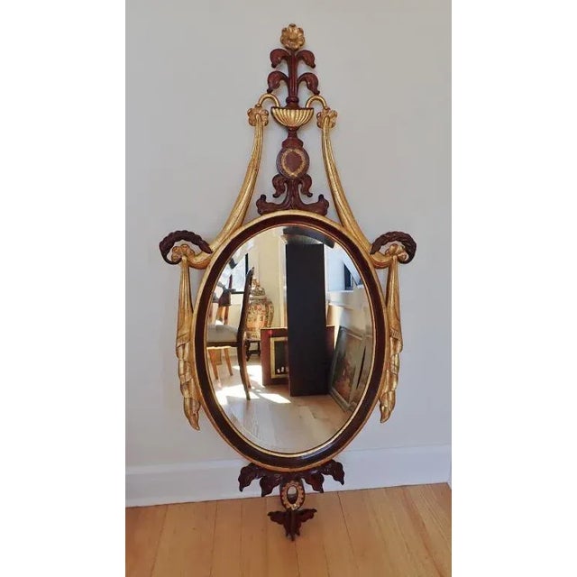 Maitland-Smith Gilt Hand-Carved Mahogany Classical Mirror For Sale - Image 9 of 11