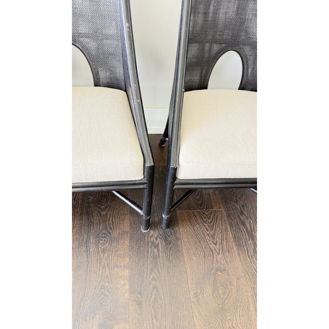 Wood Set of 4 Barbara Barry for McGuire No. M-261 Petite Caned Chair For Sale - Image 7 of 7