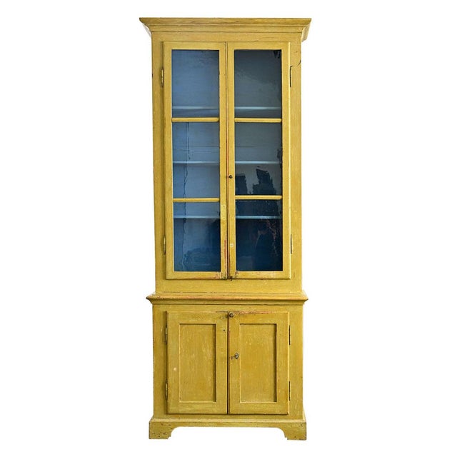 English 19th Century Tall Painted Bookcase For Sale - Image 9 of 9